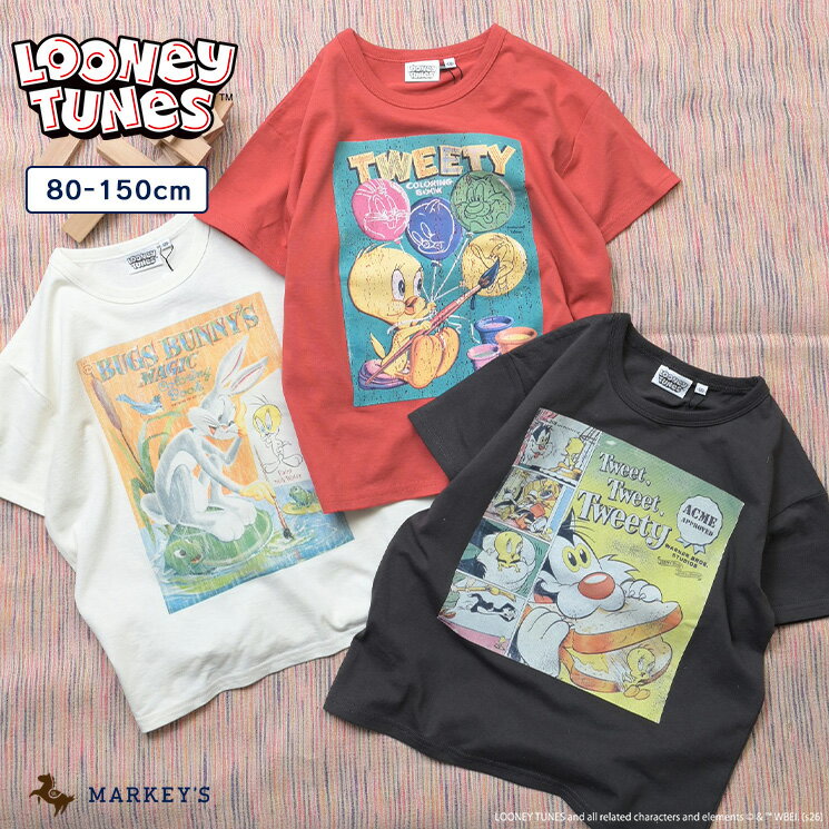 Rakuten - 【別注】LOONEY TUNES プリントTee プリントT 綿100% 子供服 キッズ ベビー 男の子 女の子 トップス Tシャツ 半袖 2026SS【メール便対象／日時指定不可】