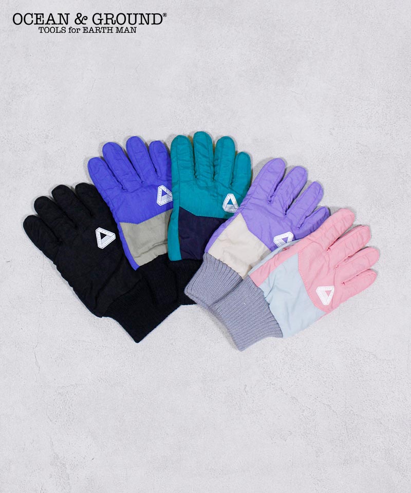 ナイロン撥水手袋（S：5～6歳/M：7～8歳/L：9～10歳） オーシャンアンドグラウンド 子供服 雑貨 キッズ ベビー 防寒 防水 撥水 2025AW 【メール便対象／日時指定不可】