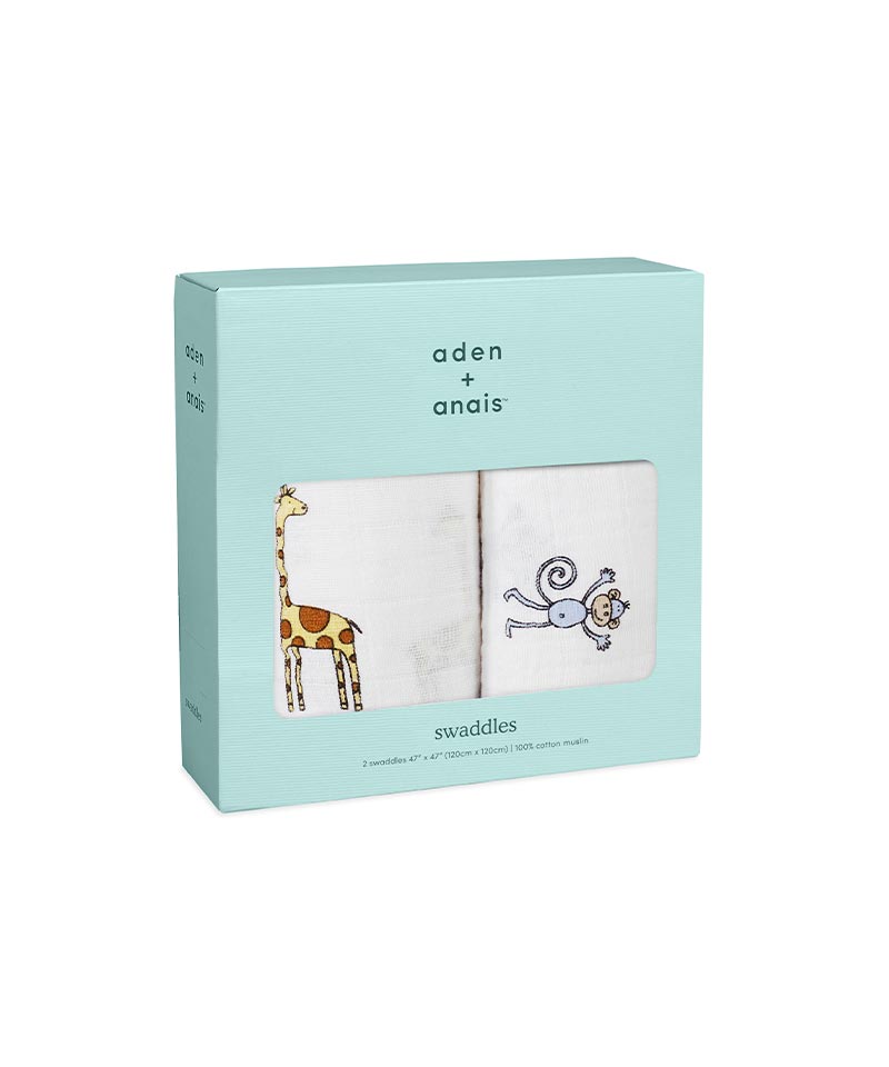 【aden + anais】2-pack classic swaddles jungle jam(箱パッケージ/スワドル2点セット)モスリンス マーキーズ 子供...
