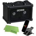 ■店舗在庫あります！即納可能!!■ ☆.。.:*・゜セット内容 ゜・*:.。.☆ ●BOSS DUAL CUBE BASS LX [DCB-LX] ●KORG PC-2 ●マークスミュージックオリジナルクロス ベーシストのベスト・パートナー・アンプ コンパクトなサイズでありながら、高い基本性能を備えたベース・アンプ。 グルーヴ・トレーニングやレコーディング、ライブ・ストリーミングまで対応するベーシストのベスト・パートナー Roland CUBEアンプ・シリーズは80年代に誕生した最もポピュラーなマイアンプの一つです。小ぶりな筐体に高品位なサウンドと多彩な機能が凝縮されており、多くのプレイヤーから愛され続けてきました。BOSSは歴代のCUBEアンプ・シリーズに受け継がれてきたコンセプトをベースに、現代のベーシストに求められているワンランク上のサウンドと、ベース・ライフを充実させる機能を備えたBOSS DUAL CUBE BASS LXを開発しました。 DUAL CUBE BASS LXはベース・ライフを豊かにする新感覚のベース・アンプです。場所を選ばず配置できるスリムなサイズに、カスタム・スピーカーを2基搭載しており、小音量でも十分な音圧を感じることができます。アンプ・タイプは、プレイ・スタイルやジャンルから選びやすい5種類を内蔵。BOSSの独自のノウハウと設計により、ピッキング時に弦の輪郭を感じ取れる様な生々しいレスポンスを実現しました。 高品位なBOSSエフェクトも内蔵しているため、サウンド・メイクの可能性はさらに広がります。さらに、27種類にも及ぶリズム機能を搭載しており、ベーシストに求められるグルーヴを養う練習も可能。アンプをPCへ接続してDAWにステレオ・レコーディングを行なったり、マイク付きのヘッドホンを接続してパフォーマンスを配信したりする際にも活躍します。 ●高い基本性能と多彩な機能を備えた、可搬性に優れたベース・アンプ ●5インチ（13cm）の小型カスタム・スピーカーを2基搭載 ●最大出力10W（5Wx2）のステレオ対応ベース・アンプ ●キャラクターの際立つ5種類のアンプ・タイプを搭載 ●ベース用にチューニングされたコンプレッサー／ドライブ・エフェクト ●コーラス、フランジャー、タッチ・ワウ、ディレイ、リバーブを搭載 ●3バンド・イコライザーにより、直感的で自由なサウンド・メイクが可能 ●各アンプ・タイプは、エフェクトの設定を含めて3つまでメモリー可能 ●ACアダプター（付属）／単3乾電池×8本（別売）の2電源方式を採用 ●XLRのステレオ・ライン出力端子を装備 ●PHONES/RECOUT端子はマイク付きヘッドホンも使用可能 ●レコーディングや配信で活躍する、オーディオ出力にも対応したUSB端子 ●別売のフットスイッチ（FS-6/FS-7）を接続可能 ●オーディオのプレイバックが可能なi-CUBELINK/AUXIN端子 ●PCから入力した楽曲をアンプで再生し、ベースのサウンドと共にパソコンに出力することができるループバック機能 ●オプションのフットスイッチを接続することで使用可能なルーパー機能 ●オプションのBluetooth&reg; Audio MIDI Dual Adaptor（BT-DUAL）を装着することでワイヤレス・コントロールに対応。 自宅でも思い切りベースを楽しむ DUAL CUBE BASS LX は、自宅でもドライブ感溢れる本物のベース・サウンドが得られる、高い基本性能を備えたアンプです。新規に開発された5インチのカ スタム・スピーカーは小型ながら音の輪郭だけでなく、ファットな低域も再生。 ベーシストが指先で感じているイメージとリンクしたサウンドが鳴り響きます。。 アンプ・タイプ は キャラクターの際立つ5種類（SUPER FLAT/FLAT/VINTAGE/MODERN/ROCK）を搭載。色付けのない素直な音から、ウォームで指引きに最適なビンテージトーン、モダンなドライブ・サウンドまで、幅広い演奏スタイルに対応可能です。 サウンド ・ メイク エフェクトはコーラス、フランジャー、タッチ・ワウ、ディレイ、リバーブを内蔵。サウンドに空間的な広がりを与えるステレオ対応のタイプまで網羅しています。最大で2系統のエフェクトを同時に使用可能で、パネル上の簡単な操作で設定が行えます。アンプ・タイプとエフェクトの組み合わせは、各アンプ・タイプに3つまで保存可能。専用エディター（Windows/Mac）を使用すれば、エフェクトの設定はさらに細かくセットアップできます。 最高の練習パートナー グルーヴ・トレーニングに最適なリズム機能を搭載しています。リズムの音色はメトロノームだけでなく ROCK や POPS、LATIN、JAZZ など合計 9 種類のキットをスタンバイ。パネル上の TAP TEMPO を押すだけで BPM の設定が可能です。リズムは2基のスピーカーによりステレオ再生され、ベース・サウンドとバランスのとれたリアルな音場を実現。グルーヴをしっかりと感じ取ることができます。エントリー・ユーザーはもちろんのこと、ストイックな上級ベーシストにとっても、最高のツールとなるでしょう。もちろん、AUX IN やオプションの BT-DUAL 経由でモバイル・デバイスの楽曲を再生してセッションすることも可能。オーディオ再生においてもベース・サウンドが埋もれることのないようバランスと奥行きが丹念にチューニングされているため、演奏が一層楽しくなるはずです。 広がる可能性 XLRのLINE OUT 端子を備えているため、自宅だけでなくライブハウスでも高品位なサウンドを充分な音量で出力できます。また、電池駆動も可能なため、電源環境にも左右されず快適なベース・ライフを実現します。アンプと PC ／モバイル端末を USB接続すれば、あなたの自宅が配信スタジオへと早変わり。PHONES/REC OUT 端子は、マイク付きのヘッドホン接続にも対応。USB のループバック機能を ON にすれば、再生している楽曲もベース・サウンドと一 緒に PC へ出力可能。バッキング・トラックに合わせたベース演奏や MC 等、必要なサウンドは全て DUAL CUBE BASS LX に集約し、スマートな環境でパフォーマンスの配信が行えます。 便利な機能 オプション品を使用することで、更に快適でクリエイティブなアンプへと変貌します。 BT-DUAL を装着すれば、スマートフォンやタブレットから iOS/Android用エディターを用いた遠隔での音色調節や、Bluetooth でのオーディオ再生が可能。 EV-1-WL Wireless MIDI Expression Pedalも使用可能になり、 ワイヤレ スでのボリューム・ペダルやワウ・ペダルの操作や、つま先のスイッチを用いてワウの ON/OFFまで行えます。さらに、フットスイッチ（FS-6/FS-7）を接続すれば、ルーパー機能でフレーズを重ねて演奏したり、内蔵リズムの START/STOP や BPM 設定を足元でコントロール可能です。 Specs ●定格出力：10W (5W + 5W) ●規定入力レベル 　INPUT：-10dBu（1M Ω） 　i-CUBE LINK / AUX IN：-20dBu（15k Ω） ●規定出力レベル：LINE OUT L、R：-10dBu ●スピーカー：12cm（5 インチ）× 2 ●コントロール 　[POWER] スイッチ、[COMP/DRIVE］つまみ、[DRIVE］ボタン 　[AMP TYPE] つまみ（SUPER FLAT、FLAT、VINTAGE、MODERN、ROCK） 　[MEMORY] ボタン、[GAIN] つまみ、[VOLUME] つまみ、[BASS] つまみ、[MIDDLE] つまみ、[TREBLE] つまみ 　[EFFECTS] つまみ（CHORUS、FLANGER、T-WAH）、[DELAY/REVERB] つまみ 　[START/STOP] ボタン、[VARTIATION] ボタン、[TAP TEMPO] ボタン 　[PATTERN］つまみ（METRONOME、JAZZ、ROCK、BLUES、R&B、FUNK、METAL、LATIN、COUNTRY） 　[VOLUME] つまみ (RHYTHM GUIDE)、[MIC VOL] つまみ、[MASTER] つまみ 　[LOOPBACK］スイッチ（i-CUBE LINK/AUX IN）、[LOOPBACK］スイッチ（USB） ●インジケーター：POWER、DRIVE、MEMORY、START/STOP、VARIATION、REC、PLAY、DUB ●接続端子 　INPUT 端子：標準タイプ、PHONES/REC OUT 端子：ステレオ・ミニ・タイプ（ステレオ、CTIA） 　i-CUBE LINK/AUX IN 端子：ステレオ・ミニ・タイプ（ステレオ、CTIA）、LINE OUT L、R 端子：XLR タイプ 　FOOT SW 端子：TRS 標準タイプ、Bluetooth ADAPTOR 端子：専用タイプ、USB 端子：USB B、DC IN 端子 ●電源：AC アダプター（DC9V）、アルカリ電池（単 3 形）× 8、ニッケル水素電池（単 3 形）× 8 ●消費電流：370mA ●連続使用時の電池寿命 　アルカリ電池：約 8 時間、充電式ニッケル水素電池：約 10 時間（※ 1） 　※ 1：容量 2,500mAh のニッケル水素電池を使用した場合の時間です。 　※ 電池の仕様、容量、使用状態によって異なります。 ●外形寸法：341（幅）× 205（奥行）× 261（高さ）mm ●質量：4.4kg（AC アダプターを除く ) ●付属品：取扱説明書、「安全上のご注意」チラシ、AC アダプター、電源コード、ミニ・ケーブル（モバイル機器用、4 極ミニ・タイプ）、保証書 ●別売品 　フットスイッチ：FS-5U、FS-6、FS-7 　Bluetooth&reg; Audio MIDI Dual Adaptor（品番：BT-DUAL） 　ワイヤレス MIDI エクスプレッション・ペダル：EV-1-WL ※ 0dBu ＝ 0.775Vrms 【Keywords】 BOSS ボス ROLAND ローランド DCB-LX DCBLX MCB-RX ベースアンプ Bass i-CUBE LINK iPHONE iPAD iPad iOS対応 Android エフェクト コンボアンプ Amplifier CUBE