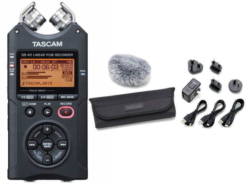 【即納可能】TASCAM DR-40 (DR-40VER2-J) 日本語対応版 アクセサリーパッケージ AK-DR11G mk3 セット（新品）【送料無料】【区分A】