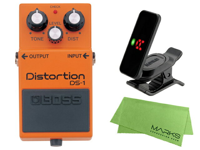 BOSS Distortion DS-1 + KORG Pitchclip 2 PC-2 + マークスオリジナルクロス セット（新品）