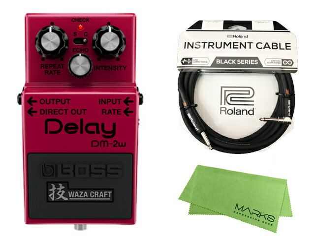 BOSS Delay DM-2w(J)/技WAZA CRAFT Roland ケーブル クロス セット（新品）【送料無料】【区分A】