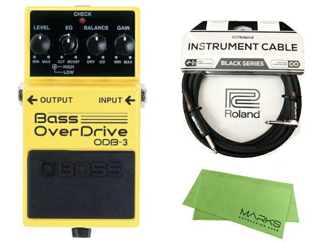 【即納可能】BOSS Bass OverDrive ODB-3+ Roland ケーブル + クロス セット（新品）【送料無料】【区分A】