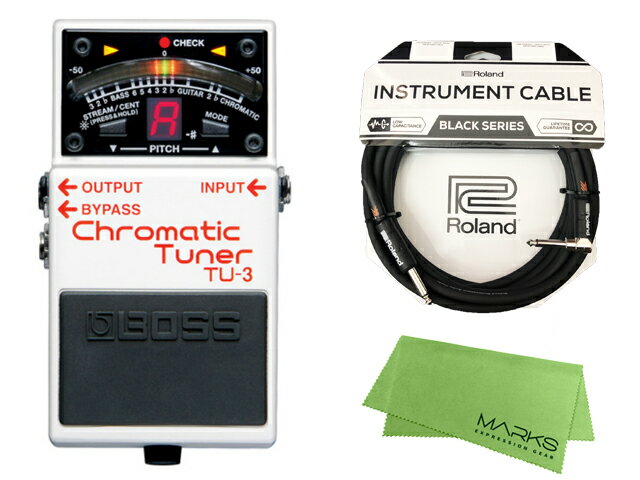 BOSS Chromatic Tuner TU-3+ Roland ケーブル + クロス セット 新品 【送料無料】【区分A】