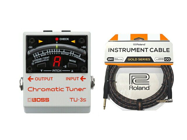 BOSS ボス TU-3s + Roland ケーブル セット　チューナー
