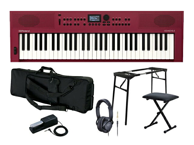 Roland ローランド GOKEYS3-RD + KBB61+スタンド+チェア+ダンパーペダル セット ダークレッド シンセサイザー