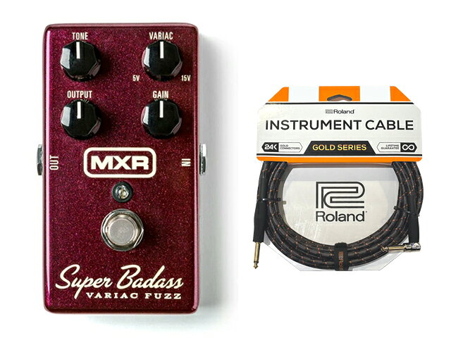SUPER BADASS VARIAC FUZZ M236 ジョン・フルシアンテも愛用する究極のファズペダル MXR SUPER BADASS VARIAC FUZZは、クラシックなシリコントランジスタを搭載したヴィンテージスタイルのファズペダルです。 最大の特徴は、駆動電圧を5Vから15Vまで調整することができる「Variac」コントロールを搭載している点です。電圧を下げることで、サチュレーションしたファズサウンドになり、独特のコンプレッション感と唸るようなサウンドが得られ、電圧を上げることで、レスポンスの良いクリアでアグレッシブなファズトーンが得ることができます。 クラシックなファズトーンを求めるプレイヤーだけでなく、現代的なアプローチでギターサウンドのバリエーションを広げたいプレイヤーにも応える、進化した現代版のファズです。 CONTROLS VARIAC シリコントランジスタに供給する電圧をコントロールします。電圧は最小5V（ボルト）から最大15V（ボルト）まで調節可能です。電池が消耗し、電圧が下降した時に得られる独特のサウンドをシミュレートできます。 TONE ファズサウンドのトーンを調整できます。 OUTPUT ペダルのアウトプットレベルを設定します。 GAIN ファズのゲインを調整します。ヴィンテージなファズサウンドからハイゲインなサウンドまで設定可能です。 SPEC コントロール VARIAC, TONE, OUTPUT, GAIN バイパス・スイッチ True Hardwire（トゥルー・バイパス） サイズ 61mm (W) × 112mm (D) × 52mm (H) 対応電源 9V電池または9V AC/DCアダプター 取扱説明書 英語版マニュアル（PDF280kバイト） 【Keywords】 MXR エムエックスアール SBADASSVFUZZ ファズ ペダル ギター ベース M236 M-236 エフェクター ヴィンテージスタイル シリコントランジスタ搭載 ジョン・フルシアンテ