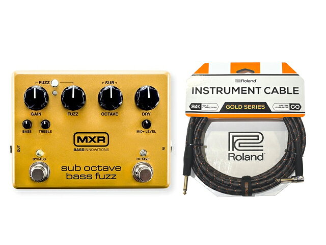 SUB OCTAVE BASS FUZZM287 BASS OCTAVE DELUXEのGrowlセクションと伝統的なファズ回路を結合 MXR SUB OCTAVE BASS FUZZは、ベースギター向けに特化したファズペダルで、サブオクターブの効果を追加し、重厚でダークなサウンドを生み出します。深みのあるファズトーンに低音域のサブハーモニーが加わることで、ユニークでパワフルなベースサウンドが実現します。 SUB OCTAVE BASS FUZZは、BASS OCTAVE DELUXEのGrowlセクションと伝統的なファズ回路を融合させたペダルです。 BASS／TREBLEでトーンコントロール可能なFUZZサウンド、オクターブ下のサウンドを作り出すサブオクターブ、そしてミッドレンジがコントロールできるドライサウンドと、3種類のサウンドのミックスが可能です。本来のベースサウンドを生かしながら重低音とファズサウンドを加えることができます。 FUZZサウンドは、トーンコントロールだけでなくWARMとBRIGHTのサウンド切り替えが可能で、サブオクターブもエフェクトオン時に個別にオン／オフができるため、必要に応じたエフェクトサウンドの使い分けを可能にします。 CONTROLS GAIN ファズのゲイン量を設定します。 FUZZ 2モードのファズを選択可能です。FUZZノブでファズの音量レベルを調整できます。 SUB OCTAVE サブ・オクターブ（1オクターブ下）サウンドの音量を調整します。 DRY エフェクトのかかっていないドライ音のレベルを調整します。 BASS / TREBLE ベース、トレブルをブースト／カット可能です。 MID+ LEVEL ミッドレンジをブースト／カット可能です。 Specification製品仕様 コントロール FUZZ, GAIN, SUB OCTAVE, DRY, BASS, TREBLE, MID+LEVEL, BYPASS, OCTAVE バイパス・スイッチ True Hardwire（トゥルー・バイパス） サイズ 106mm (W) × 158mm (D) × 65mm (H) 対応電源 9V電池または9V AC/DCアダプター 【Keywords】 MXR エムエックスアール ペダル ギター ベース M287 M-287 サブオクターブ ドライサウンド