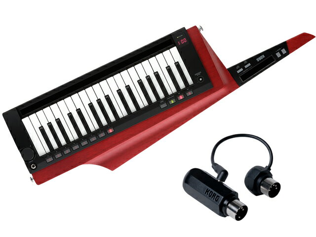 さらに美しく。 コルグの誇るキーターが待望の復活。 登場以来、誰もが手に取ってみたくなる存在感で高い人気を得たRK-100S。惜しまれながらも生産終了となったその名機が、待望の再登場です。 オリジナルRK-100から引き継がれる木製ボディはそのままに、美しい木目が際立つ上質なシースルー仕上げを新たに採用。ソロ演奏に最適な音色プログラムも多数強化し、すべてのミュージシャン／パフォーマーをよりアグレッシブなステージングへと誘います。 RK-100Sの新しい伝説が、いま再び。 &bull;&nbsp;木目が美しく映えるクリア・フィニッシュ。 &bull;&nbsp;ソロで存在感を発揮する新搭載プログラム。 &bull;&nbsp;弾きやすさを実現した37鍵スリム鍵盤。 &bull;&nbsp;パフォーマンスの可能性を広げる2つのリボン・コントローラー。 &bull;&nbsp;長時間対応の電池駆動。 &bull;&nbsp;ステージングにアクセントを加えるボコーダー機能。 &bull;&nbsp;マスター・キーボードとしても活躍。 &bull;&nbsp;ソフト・ケースなど充実の付属品。 木目が美しく映えるクリア・フィニッシュ。 RKシリーズ最大の魅力は、鍵盤楽器の枠に留まらない美しいボディ・シェイプにあります。ギターを強く意識した木製ボディと、力強さの中に柔らかさを取り入れたデザインが、時代を超えても変わらないカッコ良さを形作ってきました。 RK-100S 2ではそのこだわりをさらに押し進め、木製ならではの木目が映えるクリア塗装を採用。1台ずつ異なる木目（※）が見えることで、これまで以上の高級感と味わいを演出します。電子楽器でありながら自分だけの特別な存在として、所有する喜びを与え愛情を注ぎ込んで頂けるよう、1台1台丹念な仕上げを施しています。 ※本機のボディは天然木を使用しているため、木目や節の出方に個体差があります。あらかじめご了承願います。 ソロで存在感を発揮する新搭載プログラム。 リニューアルしたRK-100S 2では、内蔵プログラムを大きく刷新。リード・シンセをはじめ、ミュージシャンにとっての華となるソロ音色を中心に強化しました。また昨今の音楽シーンで多用される最新の音色も追加し、200もの即戦力プリセットでオール・ジャンルをカバー。このコンパクトなボディから放たれるサウンドは最高にパワフルです。これらのサウンドは、トップ・パネルのフェイバリット・ボタンからライブ中に即アクセス可能。豊富なパターンを備えたアルペジエーターも搭載しています。 弾きやすさを実現した37鍵スリム鍵盤。 誰の手にも馴染む、主張しすぎないルックスと鍵盤。RK-100Sは定評ある37鍵スリム鍵盤を採用。全体のサイズをコンパクトにまとめて軽量化を実現しつつ、一方でミニ鍵盤でも決して妥協せず「弾ける」ことに注力しました。 パフォーマンスの可能性を広げる2つのリボン・コントローラー。 RK-100Sはアクティブな演奏スタイルをとことん追求。ダイナミックにサウンドを変化させる2つのリボン・コントローラーを搭載しました。 ネック部分に搭載したショート・リボンでは、キーボード演奏に欠かせないピッチベンドとモジュレーションを。また鍵盤部分に搭載したロング・リボンではピッチやフィルターのコントロールに対応。持続音の大胆かつ滑らかなスイープを可能にします。さらにリボンに触れただけで発音するスケール演奏にも対応し、通常の鍵盤演奏では不可能なトリッキーなプレイも思いのままです。 長時間対応の電池駆動。 RK-100Sは単3形乾電池×6本での電池駆動に対応しています。本体にヘッドホンをつなぐか、あるいはケーブルでアンプに接続するだけで、ギターのようにすぐさま演奏開始。最大8時間もの連続使用が可能なので、ステージ演奏時でも電源ケーブルに煩わされることなくパフォーマンスに集中できます。またもちろん、別売のACアダプターを使用することも可能です。 ステージングにアクセントを加えるボコーダー機能。 マイク入力にも対応したモノラル・ミニ入力端子を装備。ヘッドセット・マイクを接続して本格的なボコーダー・プレイが可能です。また外部ソース入力としてスマートフォンなどをつなげば、楽曲に合わせた演奏を楽しむことができます。 マスター・キーボードとしても活躍。 RK-100Sはプリセット音色の演奏だけにとどまりません。MIDI出力端子とUSB端子を装備しているので、ソフト・シンセや外部ハード音源の演奏も可能。スマートなルックスならではのマスター・キーボードとしても活躍します。 また、USB経由で、MIDIや内蔵音源の細かなセッティングをコルグ・ホームページからダウンロード可能なPCエディターによって行うことができます。 ソフト・ケースなど充実の付属品。 演奏に欠かせないストラップや、専用のソフト・ケースに加え、高級感あるロゴ・ステッカーを付属。本体に貼り付けてほんの少し人に差をつけるカスタマイズを楽しめます。 音楽ソフトウェアを無料バンドル。 RK-100S 2には、曲を作るだけでなくAIによるマスタリングができる「Ozone Elements」、キーボード演奏の上達に役立つ「Skoove」、 DAWソフト「Reason Lite」に加え、コルグやその他ブランドのソフトウェア・シンセまで、多数の音楽ソフトウェアが最初から付いてきます。 Specs ■カラー・バリエーション： トランスルーセント・ブラック（BK） トランスルーセント・レッド（RD） ■鍵盤：37鍵（スリム鍵盤、ベロシティ付き、アフタータッチなし） ■音源システム：MMT（Multiple Modeling Technology） ■ティンバー数：最大2（レイヤー、スプリット、マルチ時） ■最大発音数：8ボイス（ボコーダー選択時は最大4ボイス） ■プログラム数：200プログラム ■ボコーダー： 16バンド・ボコーダー 各バンド・レベル/パン可変 フォルマント・シフト機能 フォルマント・ホールド機能 ■エフェクト： ティンバー：2バンド・イコライザー マスター・エフェクト：エフェクト・アルゴリズム17種 ■アルペジエーター： UP、DOWN、ALT1/2、Random、Trigger（6種） ステップ・アルペジエーター機能 ■電源： 単3形アルカリ乾電池／ニッケル水素電池 x 6本 ACアダプター（DC9V、別売オプションKA350） ■電池寿命：約8時間（アルカリ電池使用時） ■外形寸法：839（W）x 262（D）x 74（H）mm ■質量：3.5kg（電池含む） ■付属品： ストラップ、ソフト・ケース、ステッカー 【Keywords】 KORG KEYTAR RK-100S 2 RK100S2 RK-100S2-BK RK-100S2-RD トランスルーセント ブラック レッド コルグ キーター ショルキー ショルダーキーボード