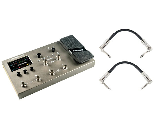 Sonicake Matribox II マルチエフェクター Matribox IIは、Sonicakeの第2世代マルチエフェクターで、初代モデルの豊富な技術を受け継ぎながら、さらなる技術革新と品質向上を実現しました。 新しいハードウェアプラットフォームとデジタルモデリング技術により、サウンドの細部まで完璧に再現し、より正確でクリアかつ高い忠実度で演奏を表現できます。これにより、さまざまな創作のニーズに対応できます。 使いやすいUIと見やすい大型カラースクリーン搭載。頑丈なメタルボディで耐久性もあります。 特徴 ・進化したデジタルモデリング技術を搭載したMatribox第2世代ハードウェアプラットフォーム ・高精細なホワイトボックスモデリングによるリアルなサウンド体験 ・63種類のアンプ&93種類以上のエフェクトペダルシミュレーション ・61種類のキャビネットシミュレーションと15種類のユーザーIR対応 ・10個の同時使用、自由配置可能なエフェクトモジュール ・3つのフットスイッチ（2つのカスタマイズが可能） ・内蔵エクスプレッションペダル+外部ペダル／フットスイッチ対応 ・FX LOOP端子搭載、4ケーブルメソッド対応で他の機材と連携可能 ・多様なインピーダンスのヘッドフォンに対応するヘッドフォン端子 ・MIDI I/O搭載で他のMIDIデバイスと統合可能 ・AUX IN搭載 / USBオーディオ録音対応 ・USBオーディオはWin / Mac / iOS / Androidに対応 ・ループバックやRe-Ampなどの操作を可能にする複数の仮想I/Oインターフェースを搭載 ・簡単に操作できるWin / Mac用エディットソフトウェア ・メトロノームを含む100種類のドラムリズム ・素早く正確なチューニングが可能な画面付きのチューナー ・198種類のプリセットスロット（99種類の工場出荷プリセット含む） 仕様 ● A/D/Aコンバーター: 24ビット ● サンプリングレート: 44.1 kHz ● ダイナミックレンジ: 110dB ● モジュール: 10（同時使用可能） ● ルーパー: 最大90秒録音可能 ● MIDI（IN / OUT / THRU）: 1/8" TRS MIDIコネクター ● アナログ入力端子 　　ギター入力: 1/4" アンバランス（TS） 　　入力インピーダンス: 4.7 MΩ（A.GT）、1 MΩ（E.GT）、 10kΩ（LINE） 　　リターン入力: 1/4" アンバランス（TS） 　　リターン入力インピーダンス: 100kΩ 　　AUX入力: 1/8" ステレオ（TRS） 　　AUX入力インピーダンス: 10kΩ ● アナログ出力端子 　　L/R アンバランス出力: 1/4" TRSジャック 　　L/R アンバランス出力インピーダンス: 1kΩ 　　センド出力: 1/4" アンバランス（TS） 　　センド出力インピーダンス: 1kΩ 　　ヘッドフォン出力: 1/8" ステレオ（TRS） 　　ヘッドフォン出力インピーダンス: 22Ω ● デジタル接続 　　USBポート: USB 2.0 Type-C ● USB録音仕様 　　サンプルレート: 44.1 kHz 　　ビット深度: 16ビット/24ビット対応 ● 寸法: 276mm（幅）× 164mm（奥行）× 55.8mm（高さ） ● 重量: 1.54kg 【Keywords】 SONICAKE ソニケーキ エフェクター ホワイトボックス デジタルモデリング技術 大型カラースクリーン 頑丈 メタルボディ 耐久性 フットスイッチ USBオーディオ録音 Win Mac iOS Android