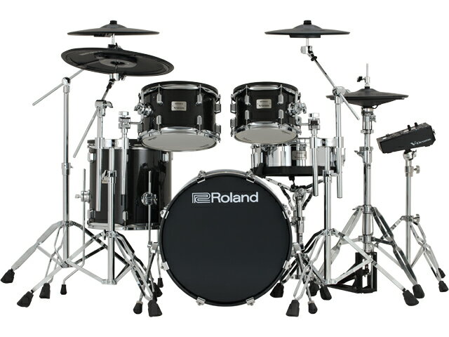 外観や演奏感とともに、音源モジュール『V51』採用で最高峰のサウンドを楽しめるV-Drums Acoustic Design V-Drums Acoustic Design 『VAD516』は、アコースティック・ドラムさながらの外観や演奏感、ステージでの存在感を兼ね備え、音源モジュール『V51』による最先端のテクノロジーをサウンドとして表現します。深胴型ウッド・シェルやデジタル・パッド、スタジオ・クオリティの優れた拡張機能を搭載。ステージ・パフォーマンスやスタジオ録音、自宅でのコンテンツ作成まで、『VAD516』はV-Drumsが誇るエディット機能や利便性とともに、アコースティック・ドラム同等の表現力を提供します。 ■主な仕様 ●キット構成 = ドラム・サウンド・モジュール：V51 × 1、スネア：PD-14DSX × 1、タム 1：PDA100-MS × 1、タム 2：PDA120-MS × 1、タム 3：PDA140F-MS × 1、ハイハット：VH-14D × 1、クラッシュ 1：CY-14R-T × 1、クラッシュ 2：CY-16R-T × 1、ライド：CY-18DR × 1、キック：KD-20-MS × 1（推奨別売品）、ドラム・サウンド・モジュール・スタンド：PDS-5 × 1、ドラム・コンビネーション・スタンド：DCS-30 × 2（推奨別売品）、ドラム・ブーム・スタンド：DBS-30 × 1（推奨別売品） ●拡張用トリガー・インプット端子 =4（AUX 1/TOM 4 〜 AUX 3、CRASH 2） 　※ CRASH 2 端子は 2 枚目のクラッシュ CY-16R-T の接続に使用します。 ●外形寸法（必要占有面積）=1,900（幅）× 1,500（奥行）× 1,200（高さ）mm（キック・パッド、シンバル、ハイハット・スタンド、椅子を含む） ●質量 =58.7kg ●付属品 = 音源用マウント、AC アダプター、専用接続ケーブル、接続ケーブル（クラッシュ 2 用）、ドラム・キー、セットアップ・ガイド、取扱説明書 ●別売品 = パーソナル・ドラム・モニター：PM シリーズ、V ドラム・アクセサリー・パッケージ：DAP シリーズ、ノイズ・イーター：NE-100B、NE-10、NE-1 　※キック・ペダル、スネア・スタンド、ハイハット・スタンド、椅子、SD カードは製品に含まれません。 　※ NEQ-K、NEQ-H は使用できません。 【Keywords】 Roland ローランド V-Drums VAD516 VAD-516 V51 V-51 PD-14DSX PD14DSX PDA100-MS PDA100MS PDA120-MS PDA120MS PDA140F-MS PDA140FMS VH-14D VH14D CY-14R-T CY14RT CY-16R-T CY16RT CY-18DR CY18DR Double Mesh Kit レコーディング ライブ 電子ドラム エレクトリックドラム ステージパフォーマンス スタジオ 録音 自宅 深胴型ウッドシェル 拡張機能 エディット機能