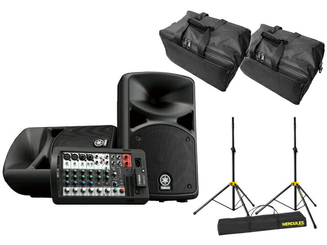 【HERCULES スピーカースタンド＋ケース付】YAMAHA STAGEPAS 400BT Bluetooth対応 PAシステム
