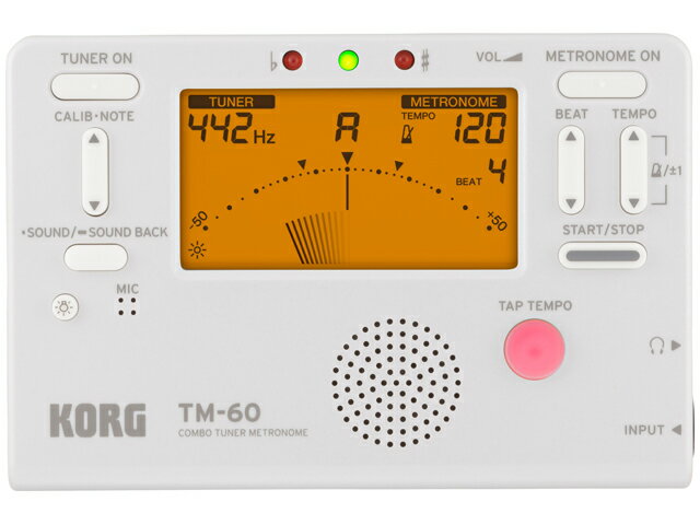 KORG チューナー メトロノーム TM-60 ホワイト [TM-60-WH]（）