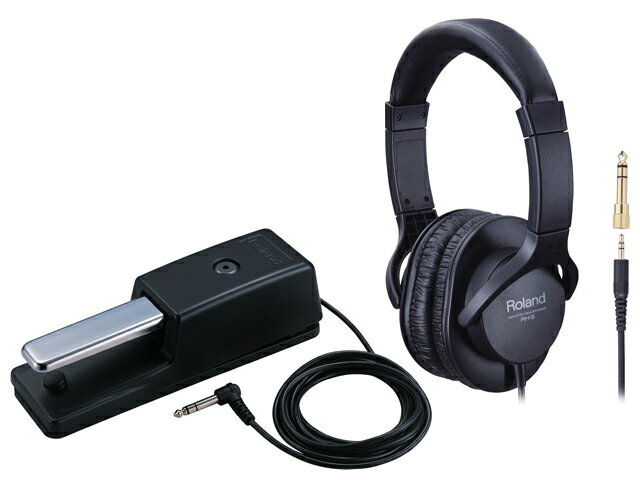 ■店舗在庫あります！即納可能!!■ DP-10 Damper Pedal DP-10は、ラバー・プレートの装備によって安定性を高めたダンパー・ペダル。ステージなどでも安心して演奏に専念することができます。 また、2段重ねにした上部のキーボードや、スタンドに設置したキーボードにも余裕で接続使用できるよう、長めの2.2mケーブルを採用しています。 もちろん、ハーフ・ダンパーにも対応。ハーフ・ダンパーとオン／オフ・タイプのペダル・スイッチのどちらでも使用できる切り換えスイッチを装備しています。 RH-5 Monitor Headphones RH-5は、ローランドのデジタルピアノやV-Drumsなどの電子楽器演奏に最適なモニター・ヘッドホンです。本格的な大型ハウジングに高性能ドライバーを搭載し、高音質かつベストな装着感を実現。楽器練習からオーディオ・リスニングまで、快適にお楽しみいただけます。 ● 高性能ドライバーを搭載。立ち上がりよく躍動感のあるハイクオリティ・サウンド ● 高域から低域までバランスのとれた、ナチュラルでフラットな音質特性 ● 大型のハウジングながら、軽量設計で安定した装着感と心地よいフィット感を実現 ● 変換プラグ付属。標準、ミニのどちらのヘッドホン端子にも対応 【Keywords】 Roland Damper Pedal Monitor Headphones DP-10 RH-5 DP10 RH5 ローランド ダンパーペダル モニターヘッドホン