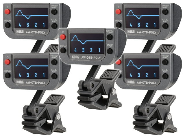 【まとめ買い】KORG AW-OTB-POLY 5個セット ベース専用クリップチューナー【OTBGR01】