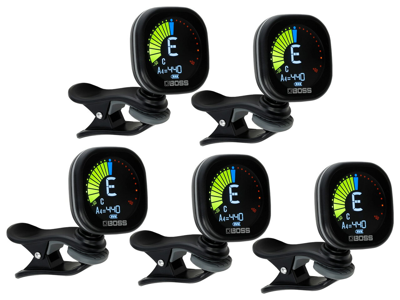 大型カラー・ディスプレイを搭載した充電式クリップ・チューナー TU-05は視認性に優れたカラー・ディスプレイと、4つのチューニング・モードを搭載。弦楽器のヘッドに取り付けて正確なチューニングを行えます。また、内蔵の充電式バッテリーで駆動するため、電池交換における手間や費用が掛かることはありません。 &bull;&nbsp;小型かつ正確なクリップ・チューナー &bull;&nbsp;視認性に優れた大型カラー・ディスプレイ &bull;&nbsp;基準ピッチを431〜449Hzの範囲で変更可能 &bull;&nbsp;内蔵の充電式バッテリーで最大10時間連続使用可能 &bull;&nbsp;オート・パワー・オフ機能により未使用時のバッテリーを節約 &bull;&nbsp;付属のUSBケーブルをUSB電源アダプターに接続することで本体の充電が可能 あらゆる環境で高い視認性を TU-05は視認性に優れたカラー・ディスプレイを搭載、暗いステージから明るい屋外に至るまで、あらゆる環境で正確なチューニングを可能にします。パッドを備えたクリップにより、楽器のヘッド部分にしっかりとグリップ。ディスプレイは見やすい角度に調節できます。 充電式バッテリー内蔵 内蔵バッテリーは、最大で10時間の連続使用が可能。オート・パワー・オフ機能により未使用時のバッテリーを節約します。携帯電話やタブレットの充電に使用するUSBアダプターと付属のケーブルを使用し、本体の充電が可能です。 ギター、ベース、ウクレレ、その他弦楽器にも対応 TU-05は多彩なチューニング・モードを備えており、簡単に切り替えが可能。ギター、ベース、ウクレレそれぞれに最適なチューニングができ、クロマチック・モードを使用すれば、他の弦楽器のチューニングも行えます。半音／全音下げチューニングや、5弦ベースにも対応しているため、重低音を好むプレイヤーにも最適です。基準ピッチは440Hzだけでなく、必要に応じて431 〜 449 Hz の中で変更できます。 Specs ■測定範囲：A0（27.5Hz）〜C8（4,186.0Hz） ■基準ピッチ：A4（431〜449Hz） ■測定精度：±1セント ■チューニング・モード： CHROMATIC／GUITAR／BASS／UKULELE フラット・チューニング：レギュラー〜3半音下 ■コントロール： POWER/SELボタン MODE/VALUEボタン ■ディスプレイ：バックライト付きカラーLCD ■電源：リチウム・ポリマー電池 ■消費電流：10mA ■連続使用時の電池の寿命：約10時間（使用状態によって異なります） ■オートオフ機能：約5分 ■外形寸法：幅 42 mm × 奥行 48 mm × 高さ 58 mm ■質量：35 g（電池を含む） ■付属品：取扱説明書、充電用USBケーブル 【Keywords】 BOSS Roland Clip-On Tuner TU-05 TU05 CHROMATIC GUITAR BASS UKULELE チューナー クリップオンチューナー クリップチューナー クロマチックチューナー ギター ベース ウクレレ 充電式