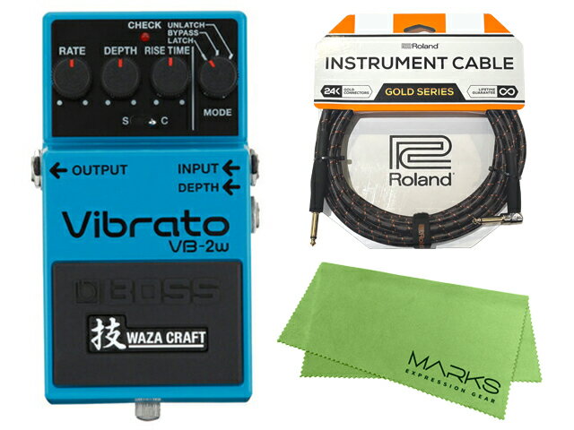 Flanging - BOSS ボス VB-2W(J) made in JAPANモデル + Roland ケーブル セット［マークス・オリジナルクロス付］　エフェクター