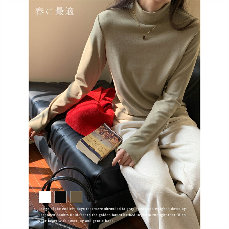 Rakuten - 【SNSで話題】 長袖 tシャツ 春 レディース 8分袖 インナー シャツ トップス 下着 肌着 婦人 消臭 乾燥機 低刺激 ムレにくい 年間 シンプル クルーネック ハイネック 無地 定番 ベーシック 人気 M L LL
