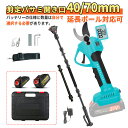 剪定バサミ 電動 枝切りバサミ 剪定ばさみ 充電式 ブラシレスモーター 開き口40/70mm 2段階開き角度調整可能 延長ポール対応可能 LEDディスプレイ搭載...