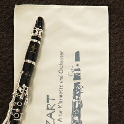 クラリネットの長さのマイクロファイバークロス クラリネットイラストレーション アイボリー (送料込) これはアートだ!