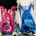 リュック ビニール 透明 お化け ハロウィン ゴースト キャンディー クリアバック レディース メンズ 個性的 バックパック 大容量 収納力 韓国系 蛍光 ピンク 緑 青 紫 オレンジ 黒 白 カラフル バイカラー リュックサック PVC 防水 お揃い(4)