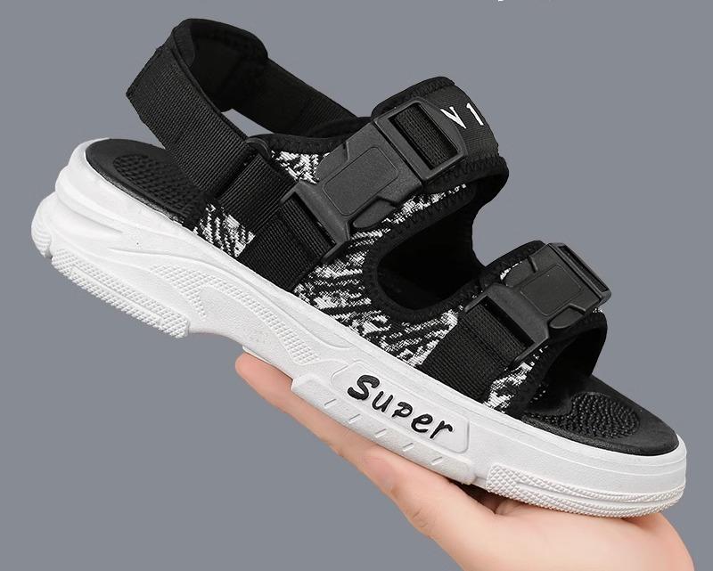 スポーツサンダル メンズ かっこいい おしゃれ スポサン 韓国系 フラット シューズ 春夏 ビーサン 黒 ..