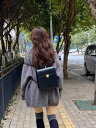 リュック 韓国系 可愛い レトロ リュックサック レディース 黒 スクエア型 PUレザー 革バッグ クラシカル オシャレ 通学 学校 スクール 大学生 バック ...