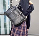 スクールバッグ ショルダー サブバッグ 可愛い 桜 フラワー 韓国系 高校生 女子高生 2way レザー ボストンバッグ かわいい レトロ スクバ 合皮 軽量 ...