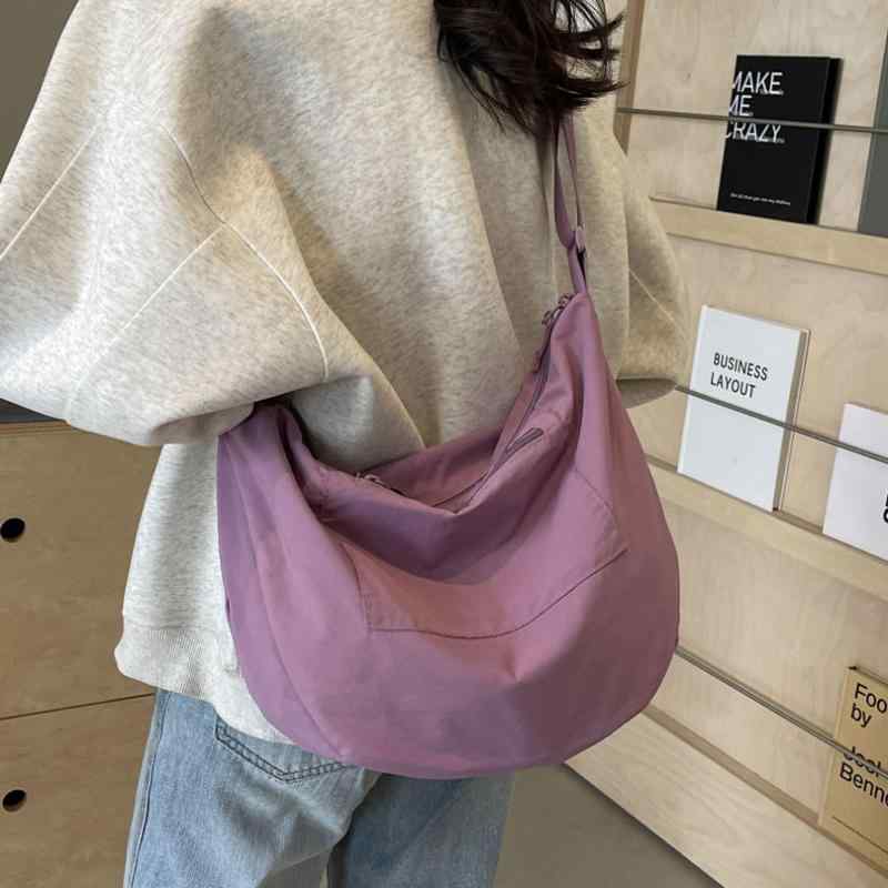 ショルダーバッグ 斜め掛けバッグ レディース 女性用 黒 白 青 ピンク 紫 無地 ルーズ ボディバック ポ..