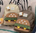 リュックサック ハンバーガー かわいい 個性的 ポップ バックパック 大容量 レディース 中学生 高校生 習い事 塾 お出かけ ユニーク キャンバス 学校 通学...