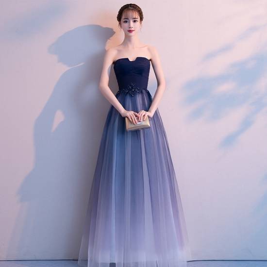 パーティードレス ロング丈 結婚式 パーティードレス 結婚式 ロングドレス 結婚式 お呼ばれ 演奏会 ドレス ロングワンピース ドレス フォーマル エレガント オフショル チュール Aライン フレア 青