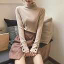 ニット トップス レディース セーター ニット 長袖 タートルネック シンプル 細身 春 秋 冬 10代 20代 30代 40代 スリム スウェット セーター ...