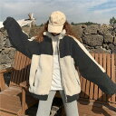 アウター レディース もこもこ ボア ジャケット オーバーサイズ ミディ丈 バイカラー 長袖 スタンドカラー 暖かい カジュアル こなれ感 スポーティ かっこいい グレー 灰色 M L XL 2XL 大きいサイズ メンズライク オーバーサイズ ワンマイル 防寒 上着 長袖 春 秋 10代 20代