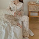 ルームウェア レディース パジャマ 上下セット 花柄 レース フリル かわいい レトロ 長袖 寝巻き 部屋着 おしゃれ ガーリー 薄手 春 夏 甘め 長ズボン ...