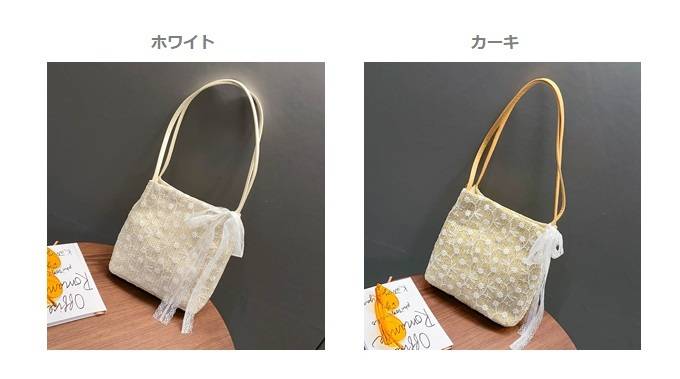 かごバッグ レディース レース ストローバッグ 肩がけ 手提げ バッグ 鞄 かばん かわいい 小花柄 リボン フェミニン スクエア型 ミニバッグ 小バック 籠 カゴ コンパクト 花柄 リボン 透け感 ハンドバッグ エレガント かわいい 大人可愛い ホワイト 白 カーキ ベージュ 旅行