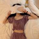 2色 ルームウェア レディース 可愛い 上下セット ショートパンツ パジャマ レディース 女の子 かわいい 半袖 春 夏 部屋着 寝巻き ネグリジェ ナイトウェ...