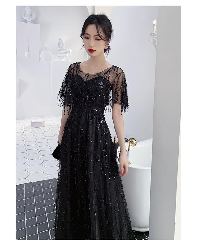 パーティードレス ロング ドレス 黒 大きいサイズ 小さいサイズ 演奏会 ドレス 大人 ピアノ 発表会 ケープ風 二の腕カバー 2way おしゃれ 大人可愛い 結婚式 お呼ばれ ドレス ブラックドレス イブニングドレス ウェディング ロング マキシ丈 ノースリーブ 半袖 レース