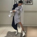 ワンピース レディース ロングワンピース アシンメトリー かっこいい 個性的 ワンピ ミモレ丈 ミディアム丈 シャツワンピース おしゃれ 大人可愛い 長袖 個性...