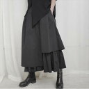 黒 ロング スカート レディース ボトムス 春 秋 ブラック 個性的 クール かっこいい Aライン アシンメトリー シンプル カジュアル 大人可愛い おしゃれ ...