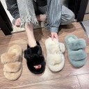 4色 シューズ ルームシューズ スリッパ レディース 厚底 ブラック 黒 カーキ グリーン 緑 オフホワイト 白 モコモコ ふわふわ もこもこ カジュアル シン...
