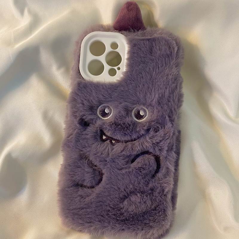 2色 スマホケース スマホカバー もこもこ モンスター 着ぐるみ風 キャラクター 可愛い おしゃれ アクセサリー 携帯ケース 携帯カバー iphone 13 iphone 13Pro iphone 13Pro MAX ケース かわいい 個性的 緑 紫 グリーン パープル 韓国系 人気 インスタ映え アイテム 小物 ト