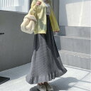 3色 スカート ニット ニットスカート フレア ワンサイズ レディース カーキ グレー ブラック 深緑 灰色 黒 可愛い 上品 きれいめ オシャレ スタイルアッ...