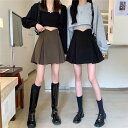 2色 ミニスカート フレア プリーツ Aライン きれいめ 無地 ハイウエスト ガーリー 春 秋 スカート ショート丈 ボトムス 超ミニ レディース ブラック ブ...