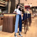 デニム パンツ ジーパン レディース ボトムス 細身 ワイド ハイウエスト デニム かわいい きれいめ シンプル カジュアル おしゃれ お洒落 かっこいい レト...