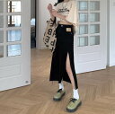 デニムスカート ボトムス レディース ロング丈 ミディアム丈 スリット かわいい 大人可愛い セクシー スカート シンプル カジュアル おしゃれ お洒落 かっこ...