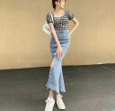 スカート レディース デニム デニムスカート タイト フレア ロング スリット スリム タイト マーメイド ボトムス 大人可愛い 個性的 フェミニン 春カラー ...