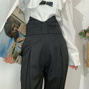 パンツ ロング丈 黒 無地 かっこいい きれいめ ビジネス パンツ ハイウエスト ボトムズ レディース ズボン スタイルアップ ラフ クール いい女 モード系 ブラックコーデ 春 秋 冬 小さいサイズ S M 大きいサイズ L XL 通勤 OK 美脚 脚長 オシャレ デート 存在感 こなれ感 抜