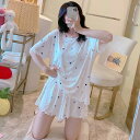 2色 ルームウェア ショートパンツ ハート柄 シンプル 上下セット スタイリッシュ レディース 部屋着 ラフ ナイトウエア パジャマ 寝間着 ツーピース 半袖 ...