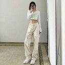 パンツ デニム レディース ズボン 白 ベージュ カーゴパンツ ミリタリー ストリート メンズライク ワイドパンツ ジーパン ジーンズ 無地 ホワイトデニム 個...